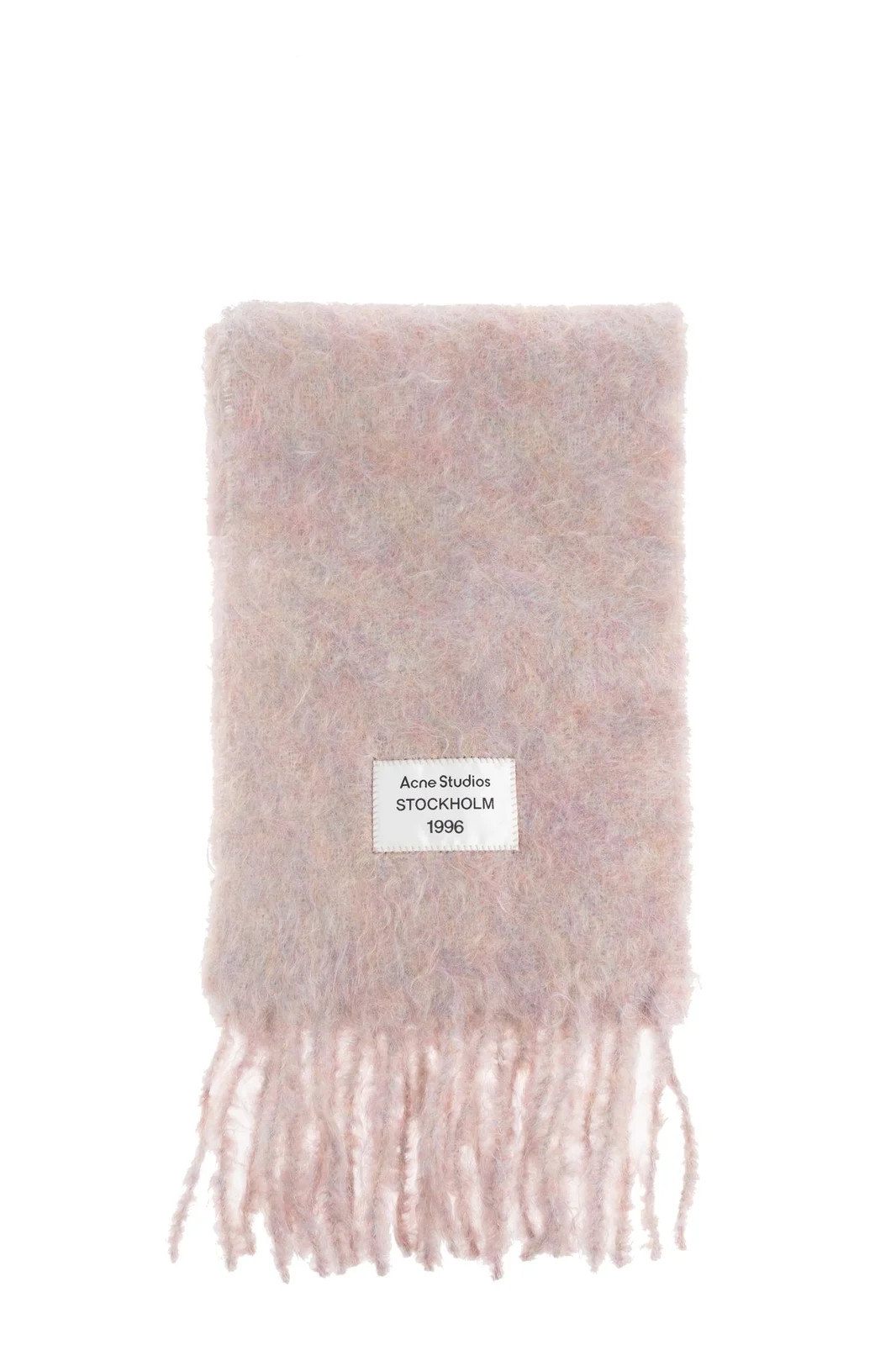 Acne Studios Logo Patch Fringed-Edge Scarf | Cettire Global