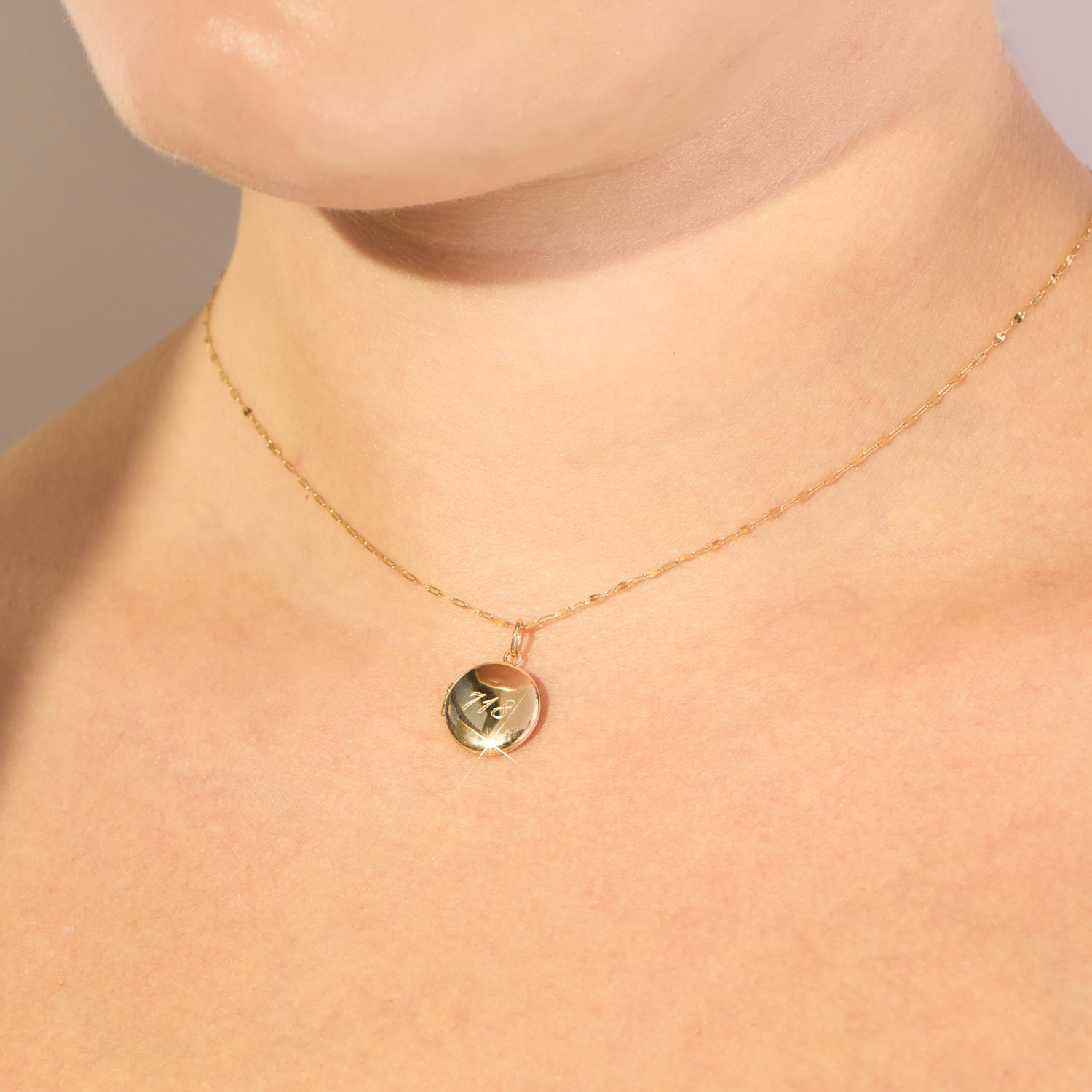 Dollhouse Round Gold Locket | Catbird