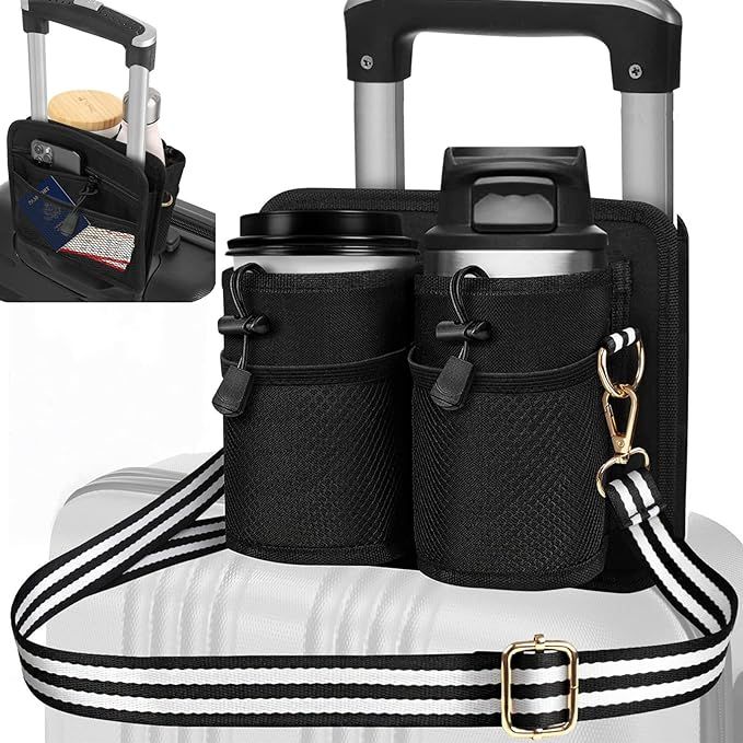 Amazon.com: Luggage Cup Holder Bag with Shoulder Strap, Luggage Travel Cup Holder, Travel Drink S... | Amazon (US)