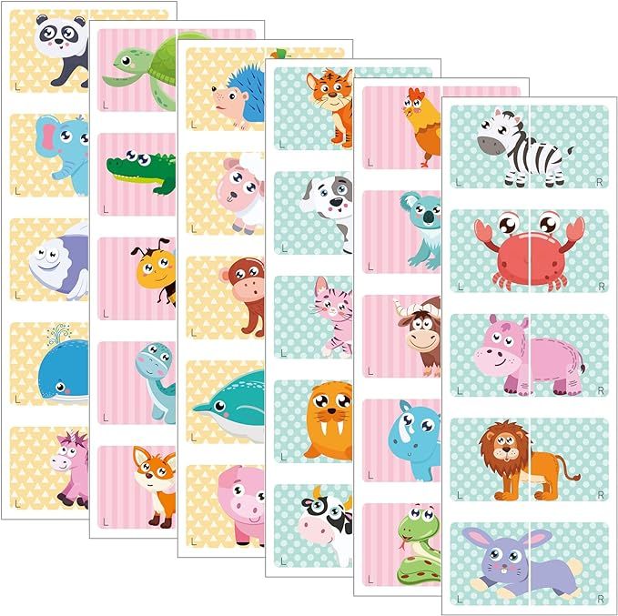 60 Pieces Shoe Stickers for Kids Shoe Stickers Cute Right Left Animal Stickers for Children Shoes | Amazon (US)