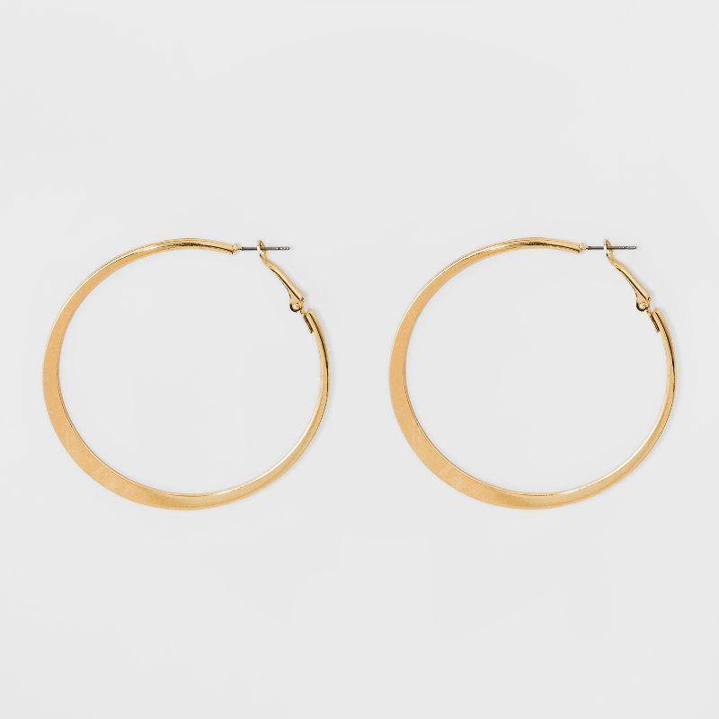Large Knife Edge Hoop Earrings - A New Day&#8482; Gold | Target