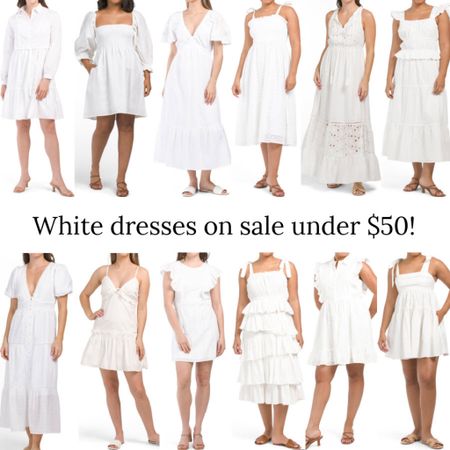 White dresses on sale under $50! 
.
White dress graduation dress engagement photos bridal shower rehearsal dinner bachelorette party 

#LTKfindsunder50 #LTKstyletip #LTKsalealert
