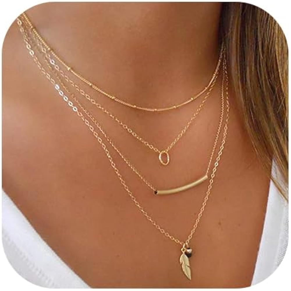 Jovono Boho Choker Necklaces Layered Star Pendant Necklace Chain Rhinestone Necklace Chain Jewelr... | Amazon (US)