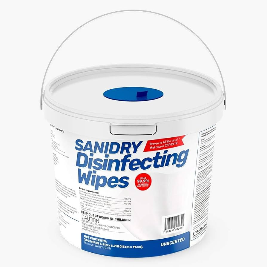 Rosmar, SANIDRY, Multi-Surface Cleaning Wipes, Unscented, Non Abrasive, 300 Count, White | Amazon (US)