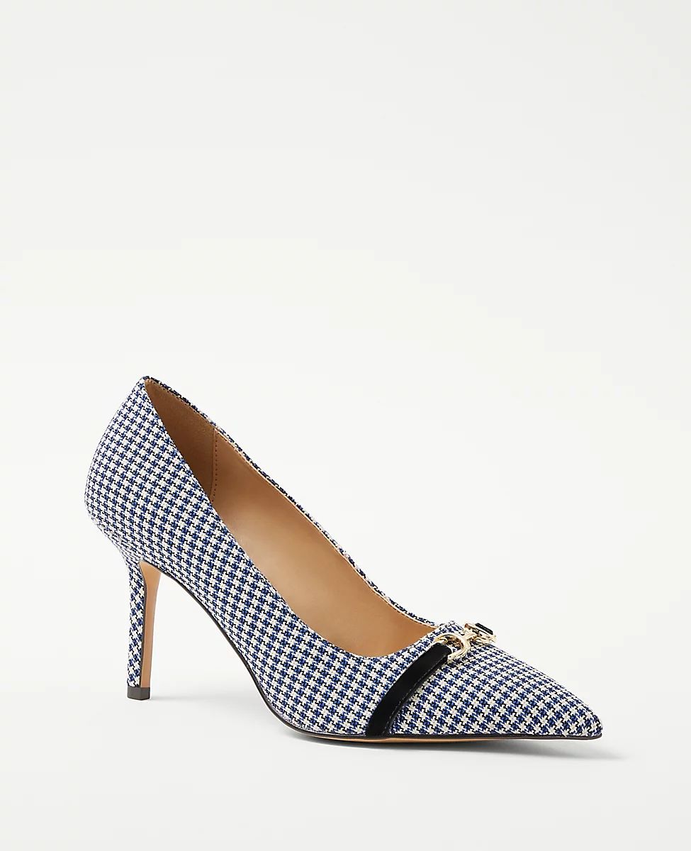 Houndstooth Buckle Pointy Toe Pumps | Ann Taylor (US)