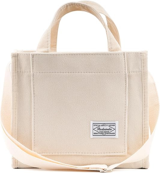 Aesthetic Corduroy Tote Bag Small Vintage Women Crossbody Bag Square Handbag Everyday Bag Mini Tr... | Amazon (US)