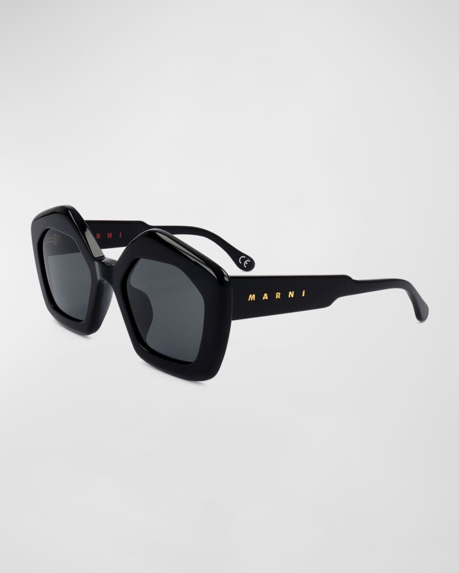 Marni Logo Acetate Butterfly Sunglasses | Neiman Marcus