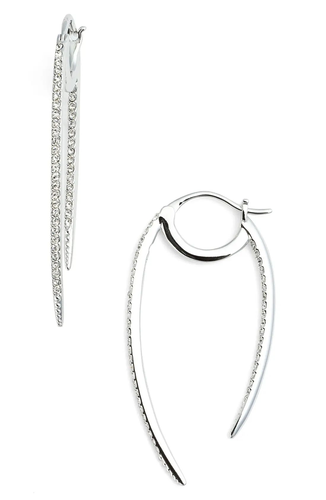 Nadri 'Crescent' Linear Hoop Earrings | Nordstrom