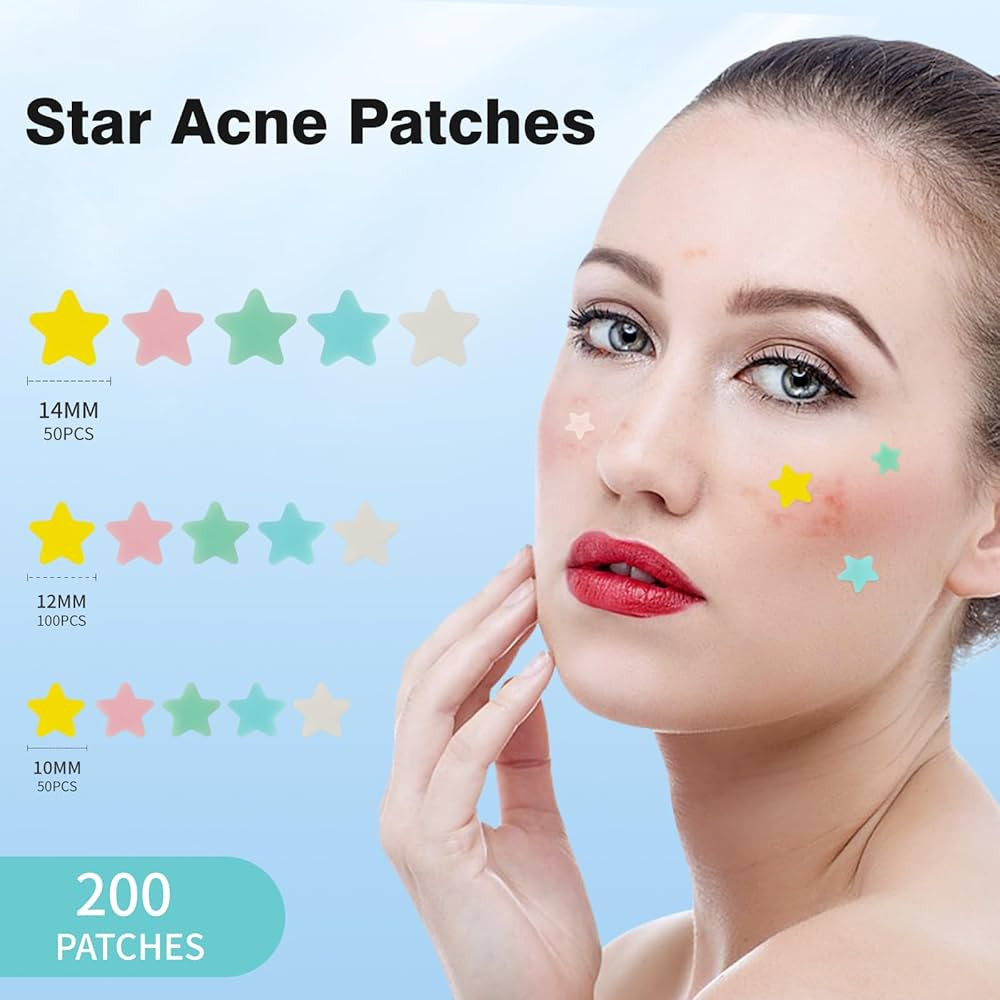 Pimple Patches for Face, Hydrocolloid Acne Patches, Cute Star Zit Covers, Colorful Spot Stickers ... | Amazon (US)