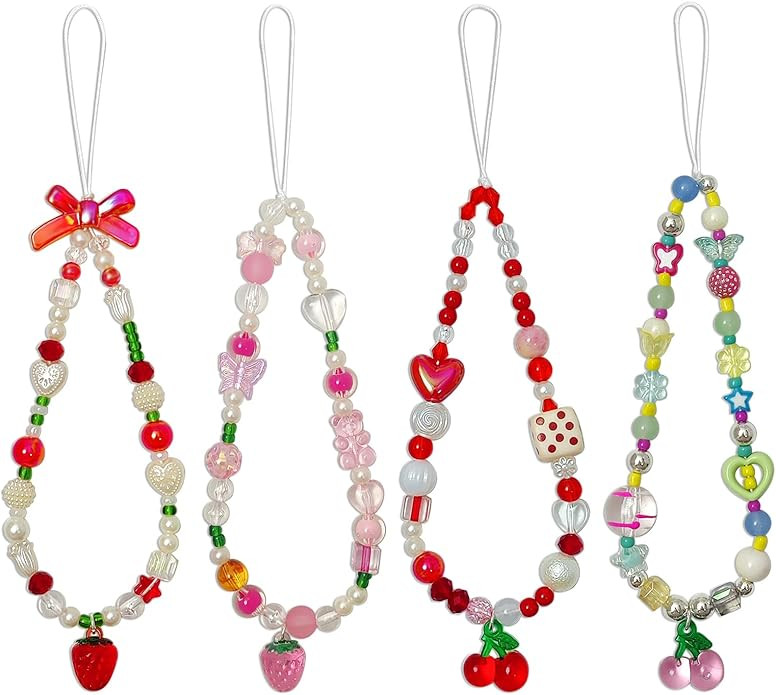 Phone Charms Cute Beaded Phone Lanyard Wrist Strap Aesthetic CellPhone Keychain Cute PhoneCharms ... | Amazon (US)