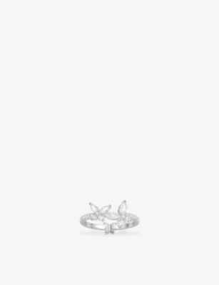 Butterfly sterling-silver and cubic zirconia ring | Selfridges