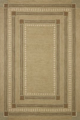 Alfie ALF-04 Green/Natural Wool Hand-Tufted Area Rug | Rugs Direct