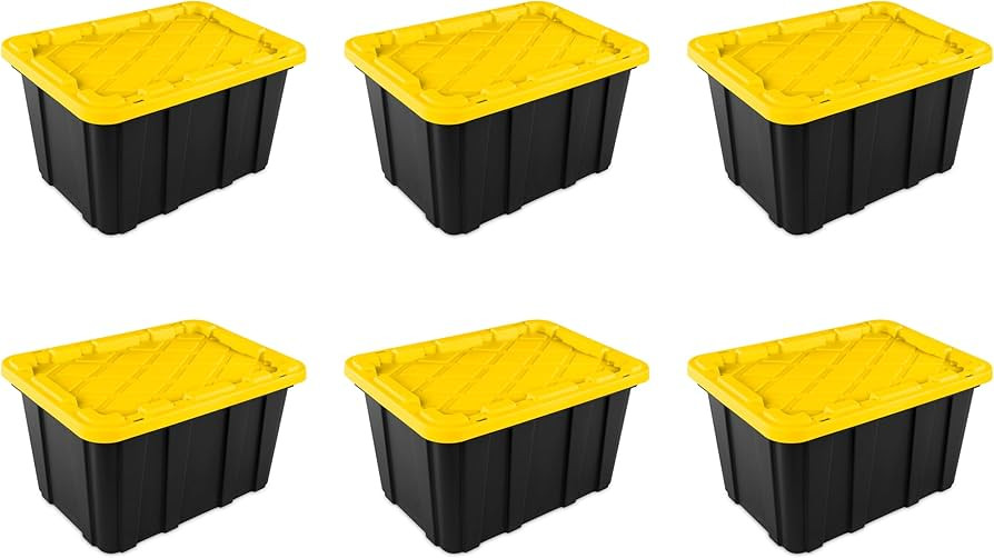 Sterilite 27 Gal Industrial Tote, Stackable Storage Bin with Snap-Fit Lid for Garage, Basement & ... | Amazon (CA)