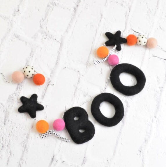 Boo Garland Halloween Garland Halloween Decoration - Etsy | Etsy (US)