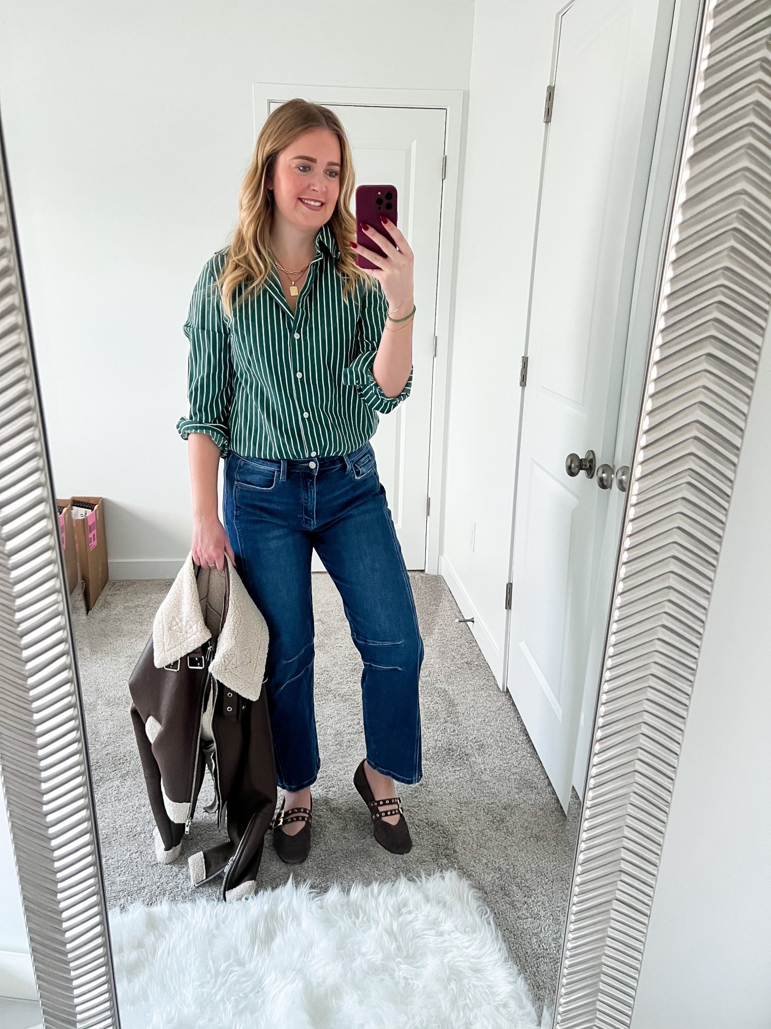 This Amazon button-up is under $30 and the perfect simple workwear staple. I paired it with barrel jeans and ballet flats for an easy, casual look.

#LTKootd #LTKWorkwear #LTKFindsUnder50