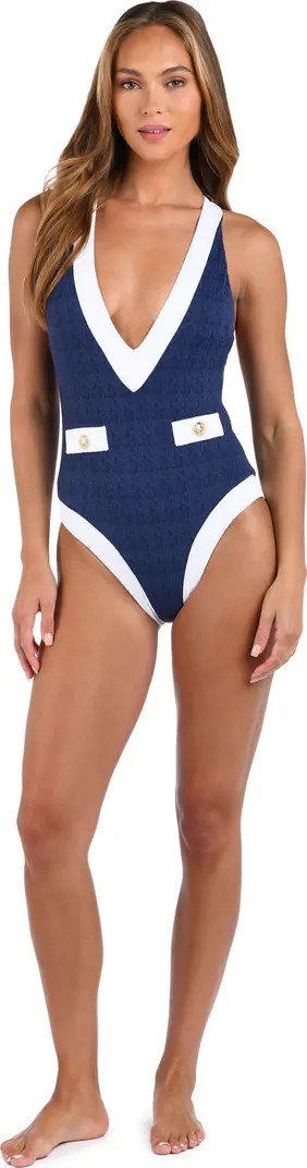 Lisa Colorblock Plunge One-Piece Swimsuit | Nordstrom
