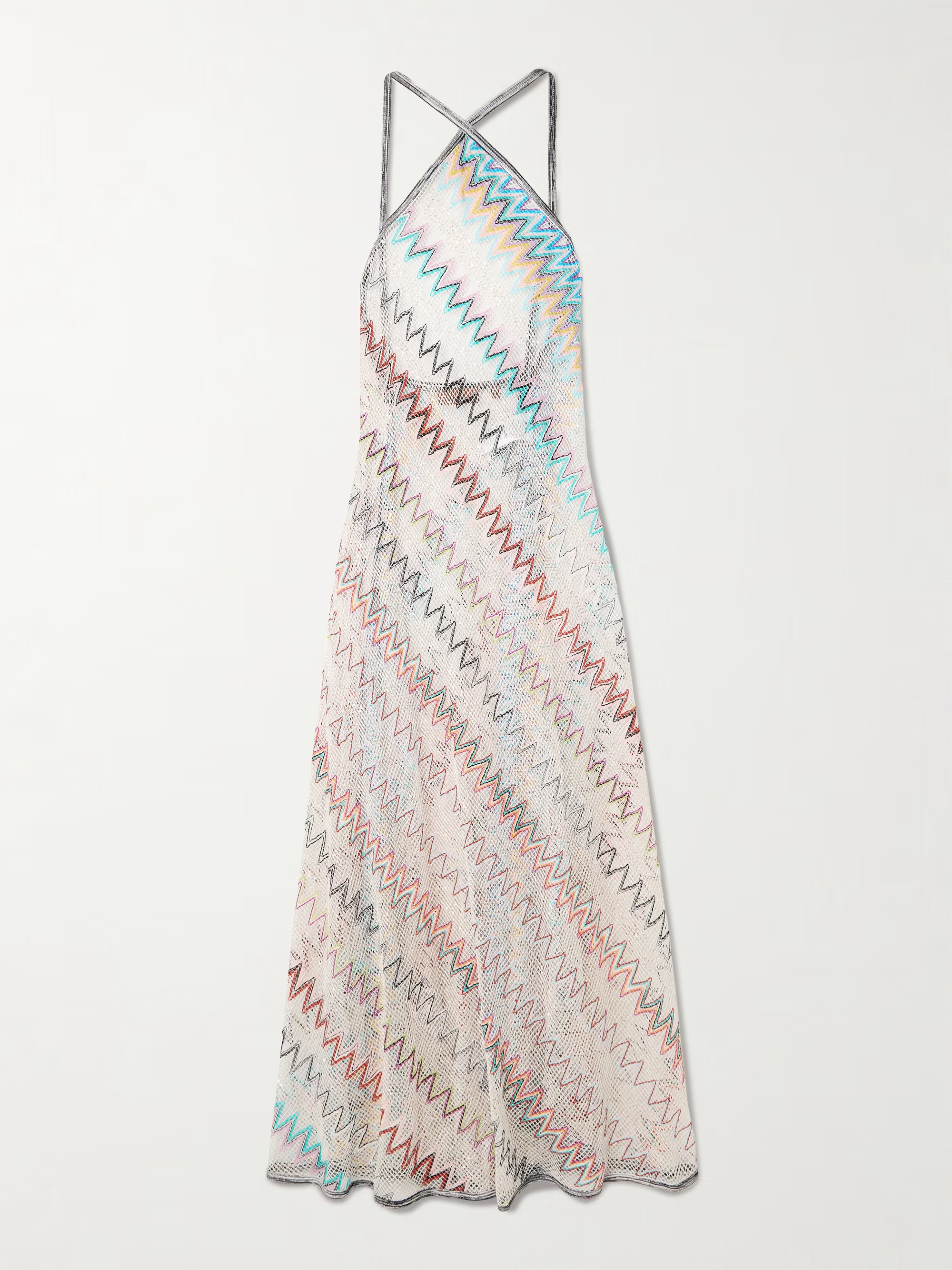 Mare striped metallic crochet-knit halterneck dress | NET-A-PORTER (US)