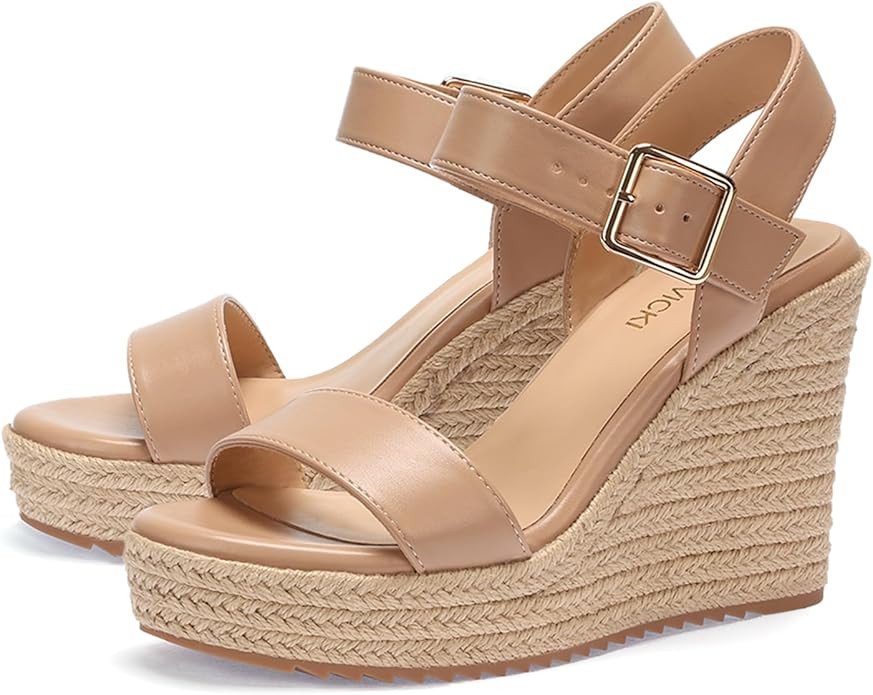 VICKI·VICKI Wedges for Women Platform Sandals Wedge Heels for Sandals Comfortable Summer Espadri... | Amazon (US)