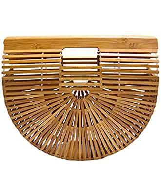Miuco Womens Bamboo Handbag Handmade Large Tote Bag | Amazon (US)