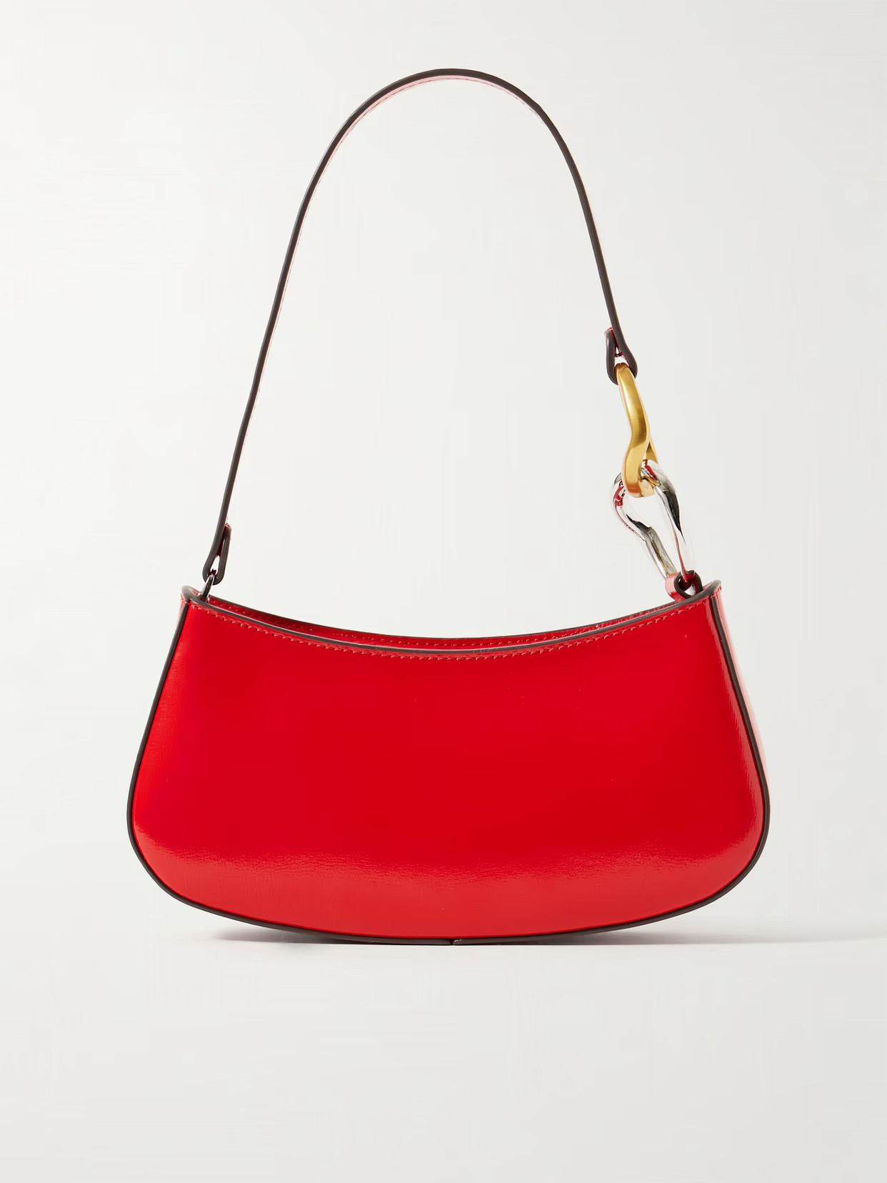 STAUD - Ollie Patent-leather Shoulder Bag - Red | NET-A-PORTER (UK & EU)
