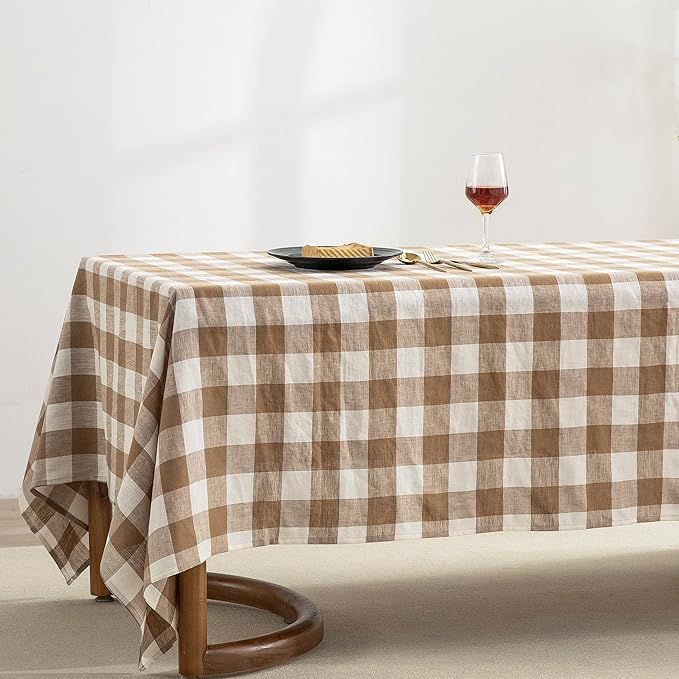 EVERLY 100% Yarn-Dyed Pure Linen Rectangle Tablecloth 60x84Inches for Dining,Buffet Parties,Picni... | Amazon (US)