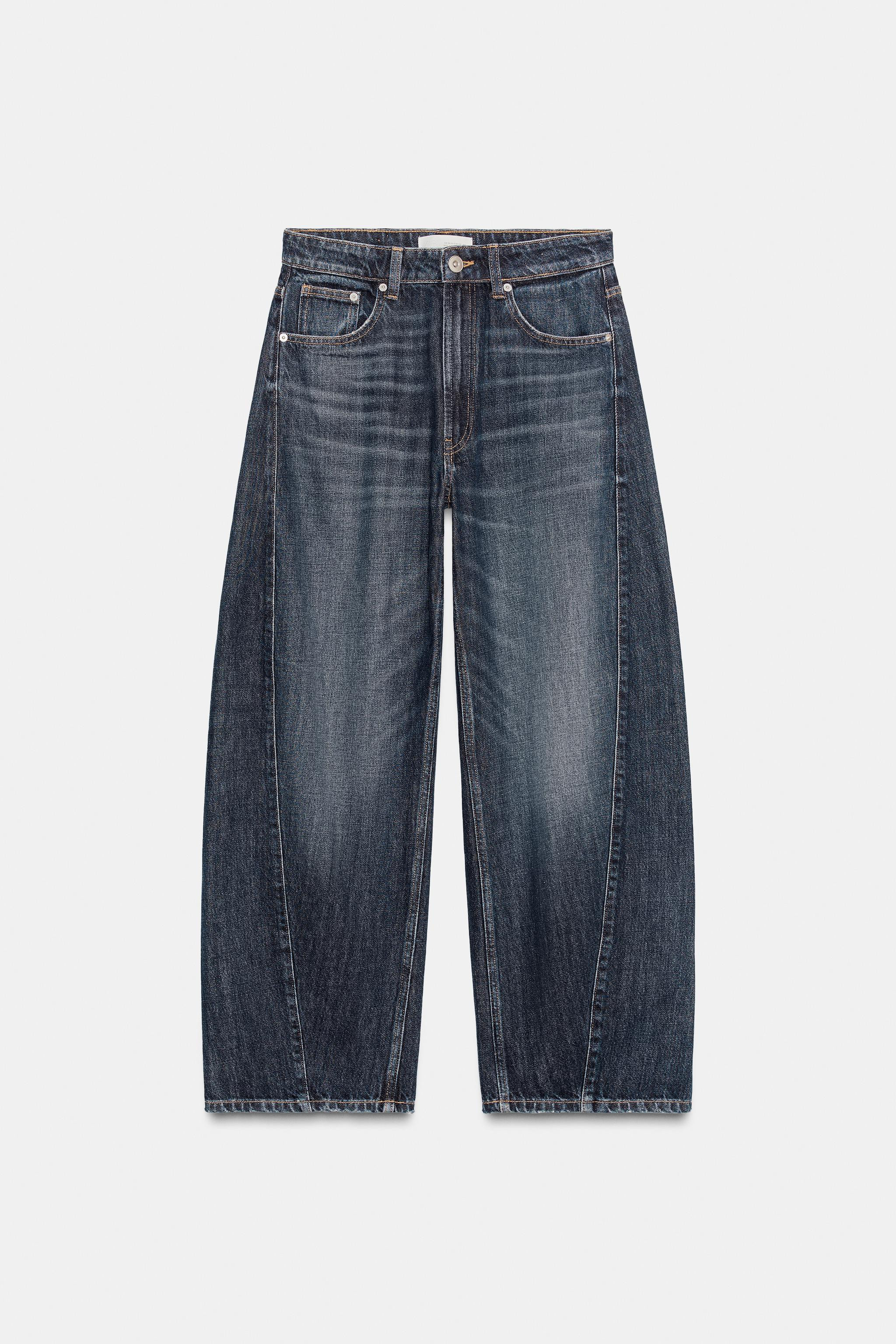 TRF BAGGY BARREL MID-WAIST JEANS | Zara US