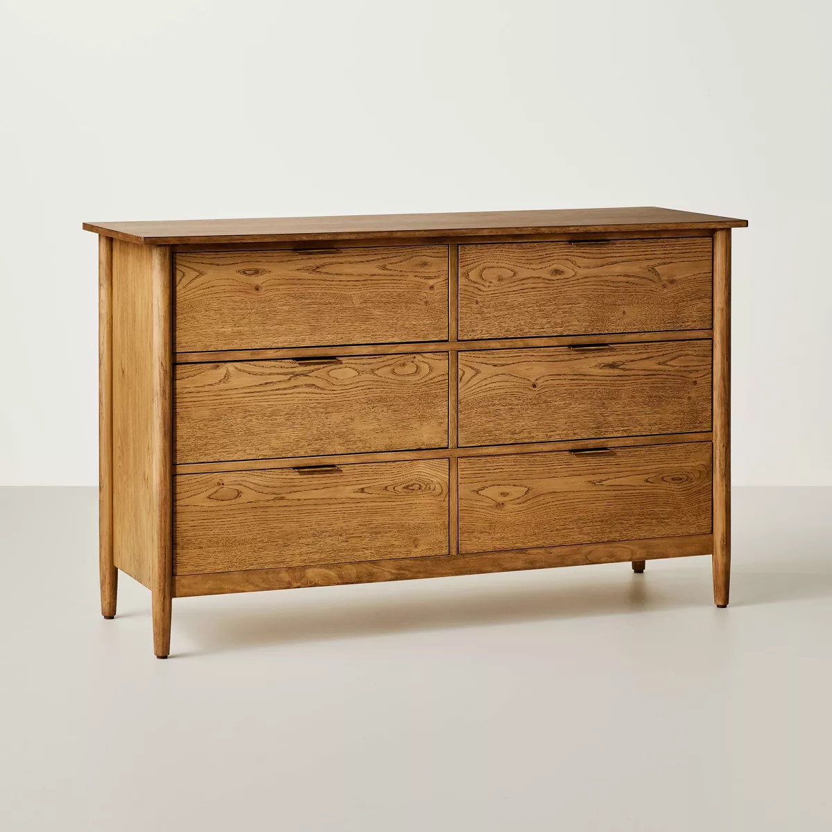 Contemporary Wooden 6-Drawer Horizontal Dresser - Aged Oak - Hearth & Hand™ with Magnolia | Target