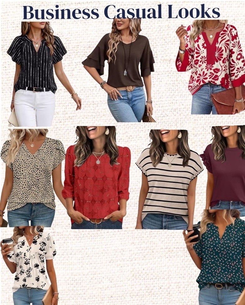 These are my absolute FAVORITE tops that go from the office to date night or happy hour with the girls! I have the red shirt in the middle and it is so pretty!

#LTKOver40 #LTKPlusSize #LTKTall
