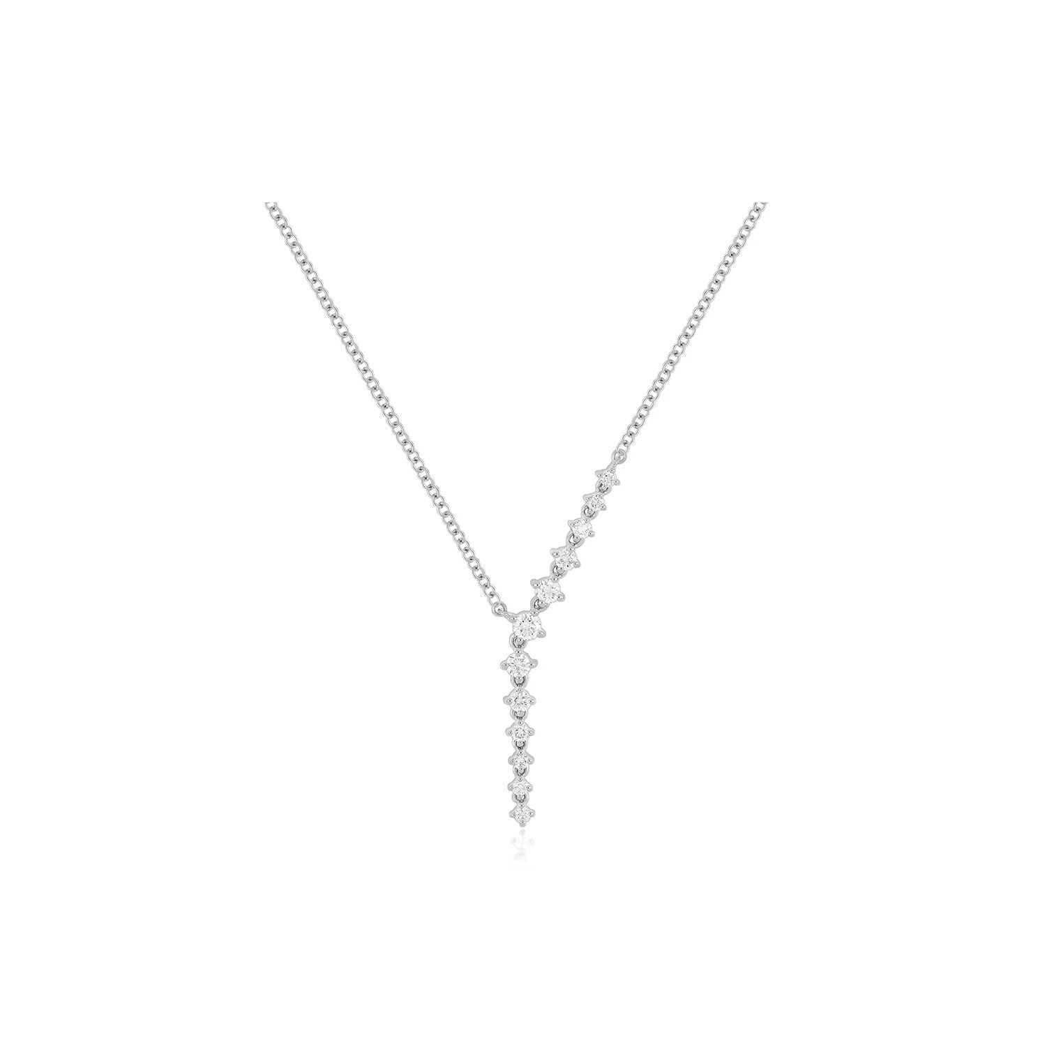 Prong Set Diamond Waterfall Necklace | EF Collection