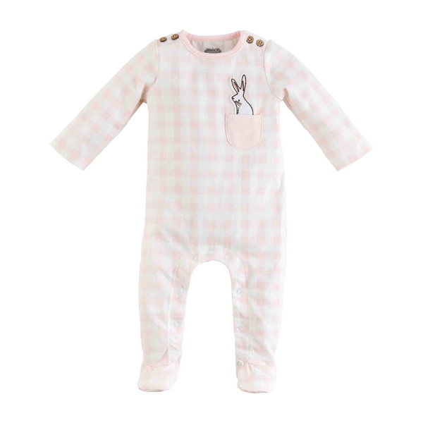 Pink Bunny Pocket Baby Sleeper | Mud Pie