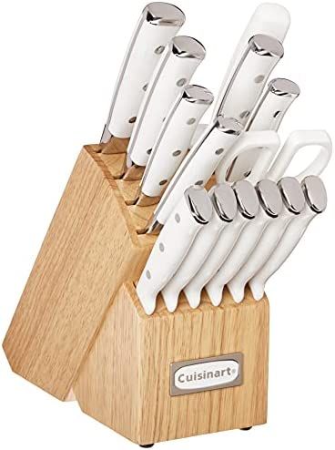 Cuisinart C77WTR-15P Classic Forged Triple Rivet, 15-Piece Knife Set, White | Amazon (US)