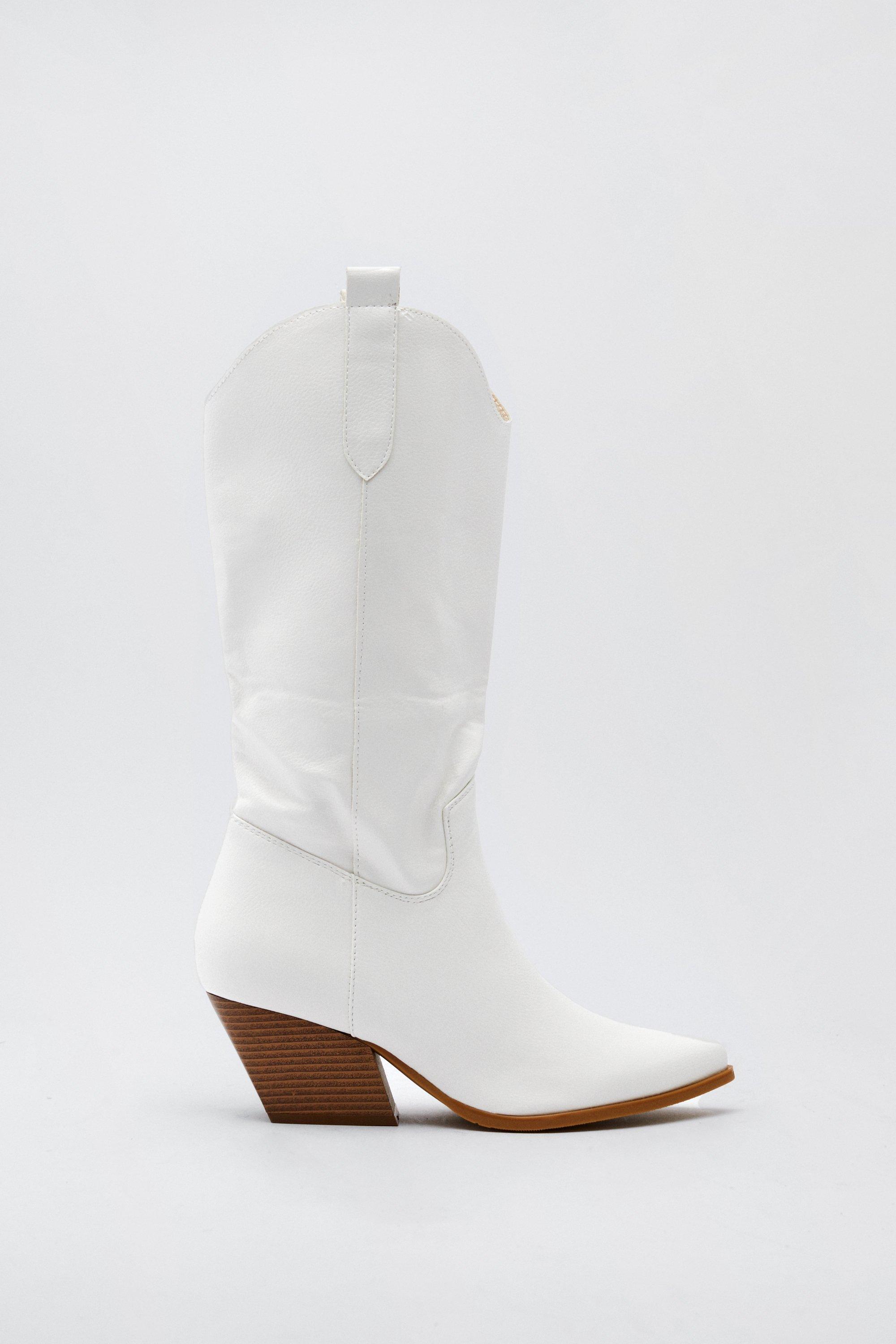 Faux Leather Cowboy Boots | Nasty Gal (US)