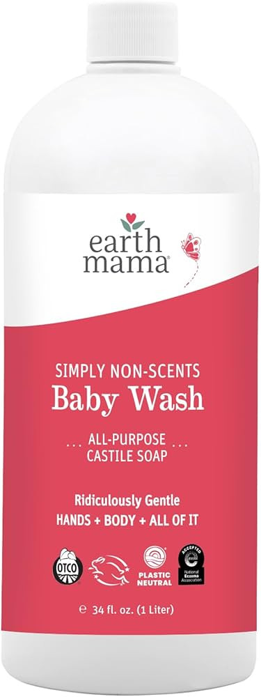 Earth Mama Simply Non-Scents Baby Wash Liquid Hand Soap Refill, Organic Body Wash for Sensitive S... | Amazon (US)