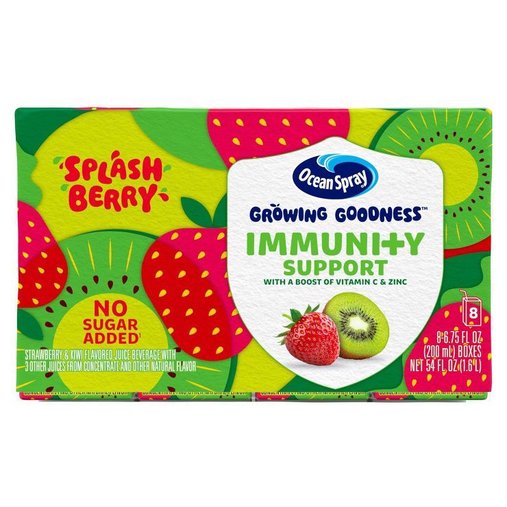 Ocean Spray Growing Goodness Cranberry Strawberry Kiwi Juice Drink - 8pk/6.75 fl oz Boxes | Target