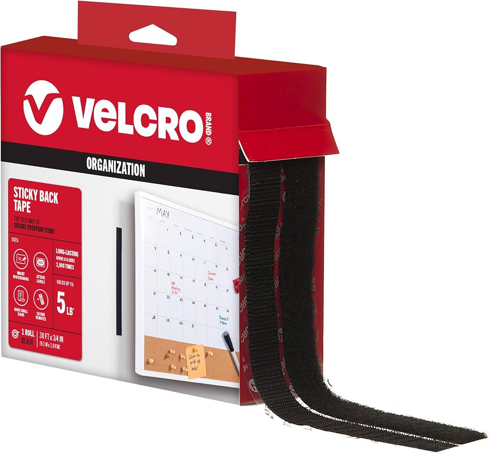 VELCRO Brand – 30 ft Sticky Back Hook and Loop Fasteners – Peel and Stick Permanent Adhesive ... | Amazon (US)