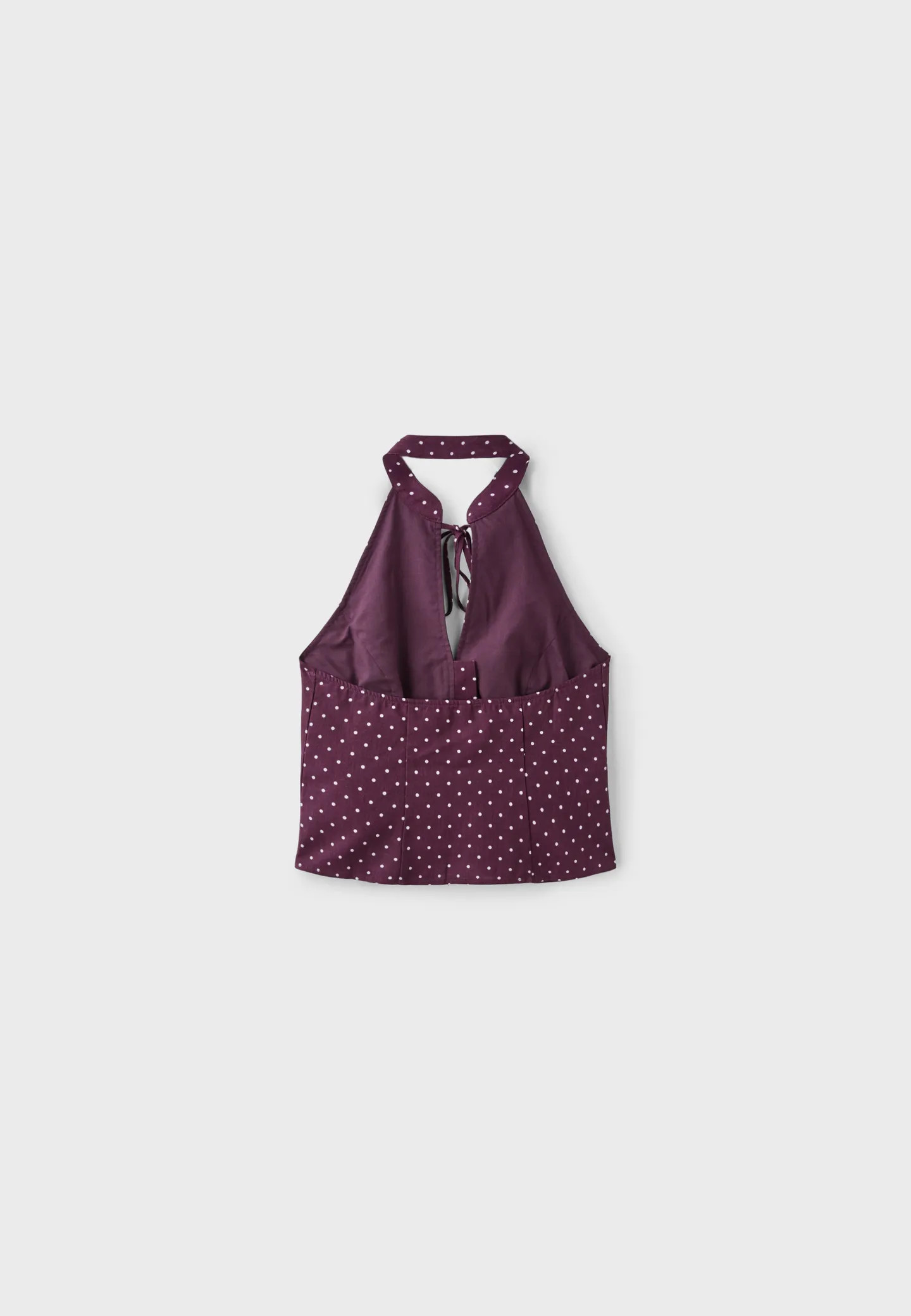Polka dot print fitted halter top - Women's fashion | Stradivarius United Kingdom | Stradivarius (UK)