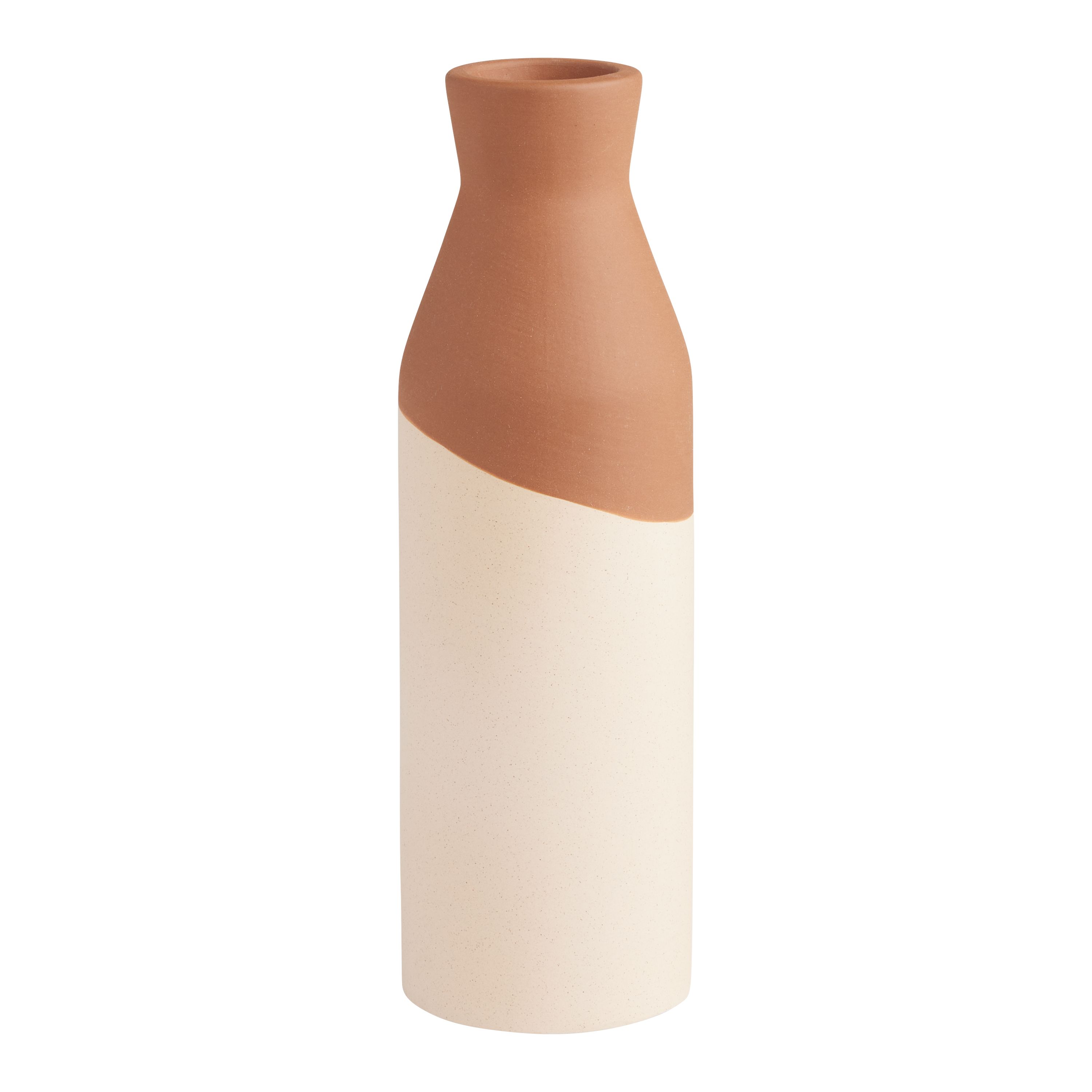 Slim Two Tone Earthenware Dipped Vase | World Market