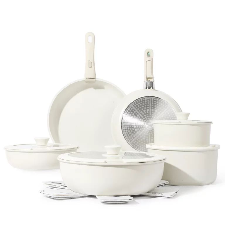 Carote Nonstick Cookware Sets, 17 Pcs Granite Non Stick Pots and Pans Set with Removable Handle -... | Walmart (US)