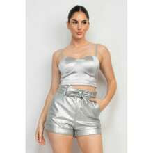 Sweetheart Bustier Rhinestones Crop Top | SHEIN