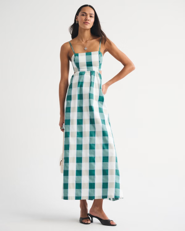 Bra-Free Lace Up Maxi Dress | Abercrombie & Fitch (US)