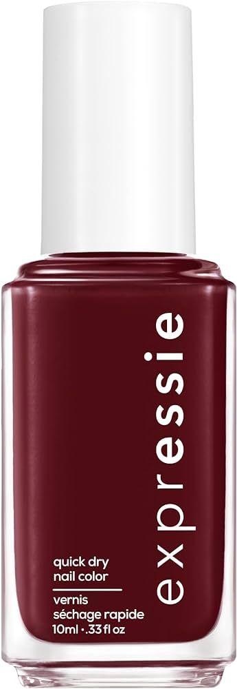 Essie expressie, Quick-Dry Nail Polish, 8-Free Vegan, Deep Burgundy, Not So Low-key, 0.33 fl oz | Amazon (US)