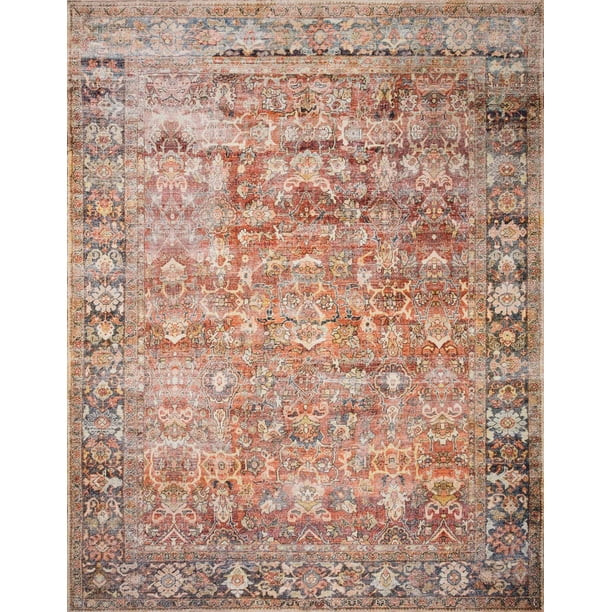 Loloi II Layla Printed Oriental Distressed Spice / Marine Area Rug - Walmart.com | Walmart (US)