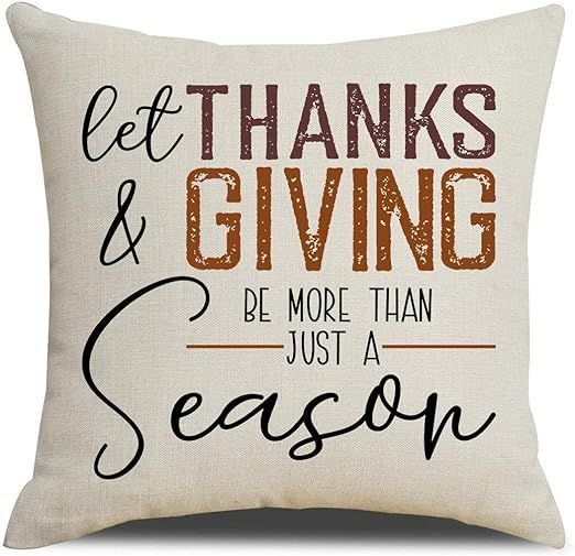 MFGNEH Let Thanks and Giving Be More Than Just a Season Thanksgiving Pillow Covers 18x18 Inches T... | Amazon (US)