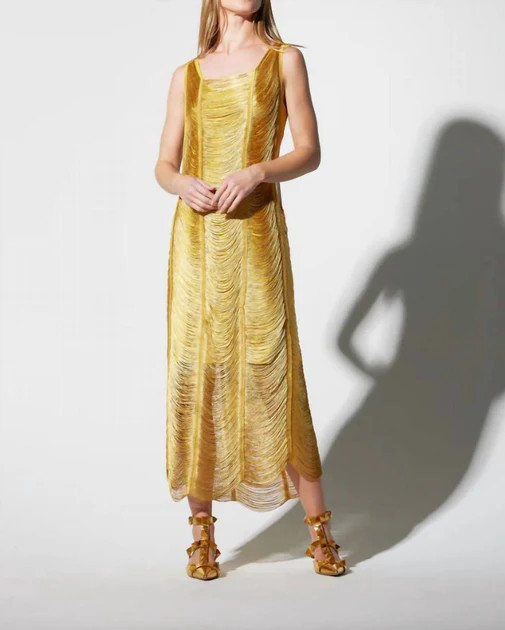 Gatsby Dress In Gold | Shop Simon