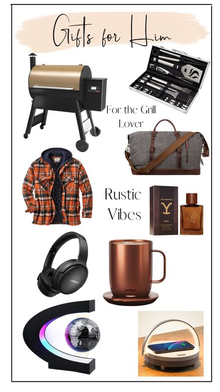 Gift guide for him - gift ideas for him - Christmas gift ideas - Christmas gift guide - Traeger grill - smart mug - men’s travel bag - Bose headphones - Yellowstone cologne - Amazon finds - tech - Amazon gadgets 

#LTKHoliday #LTKmens #LTKGiftGuide
