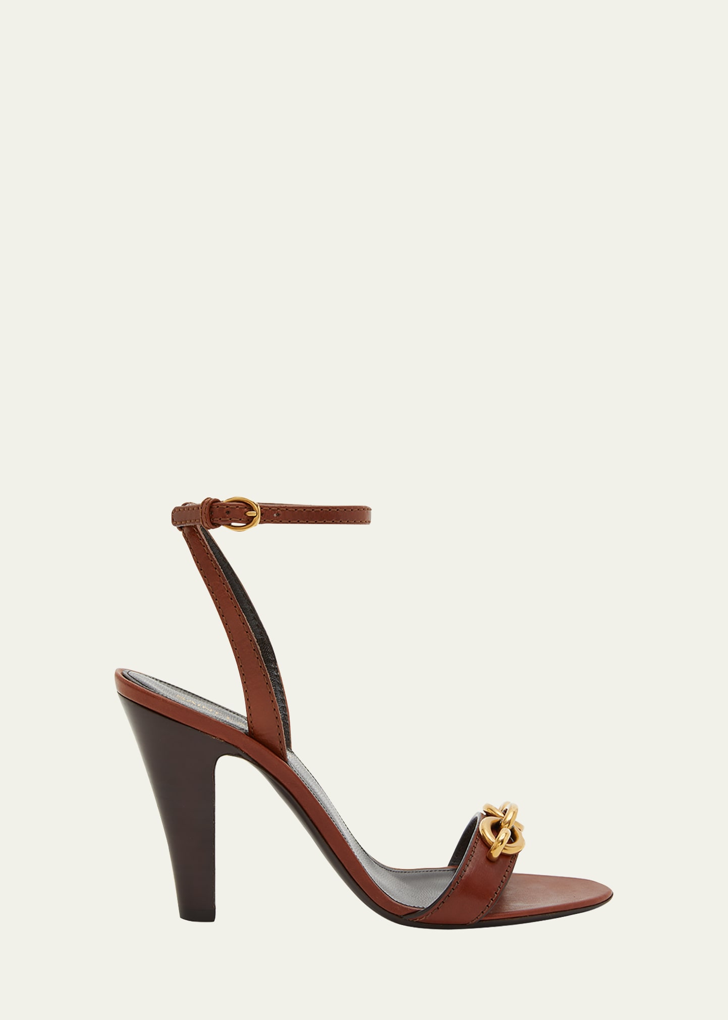 Saint Laurent Le Maillon Chain Ankle-Strap Sandals | Bergdorf Goodman