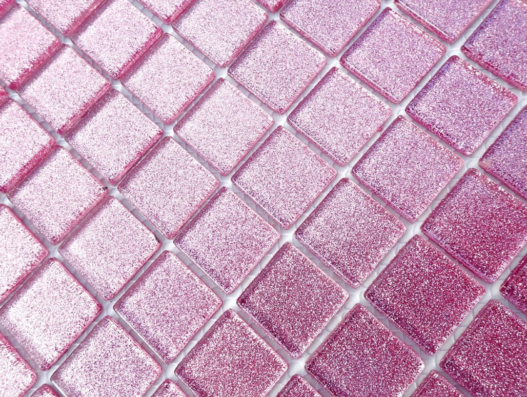 Pink Glitter Tiles - 1 inch Mosaic Tiles - 25 Metallic Glass Tiles - Mauve | Etsy (US)