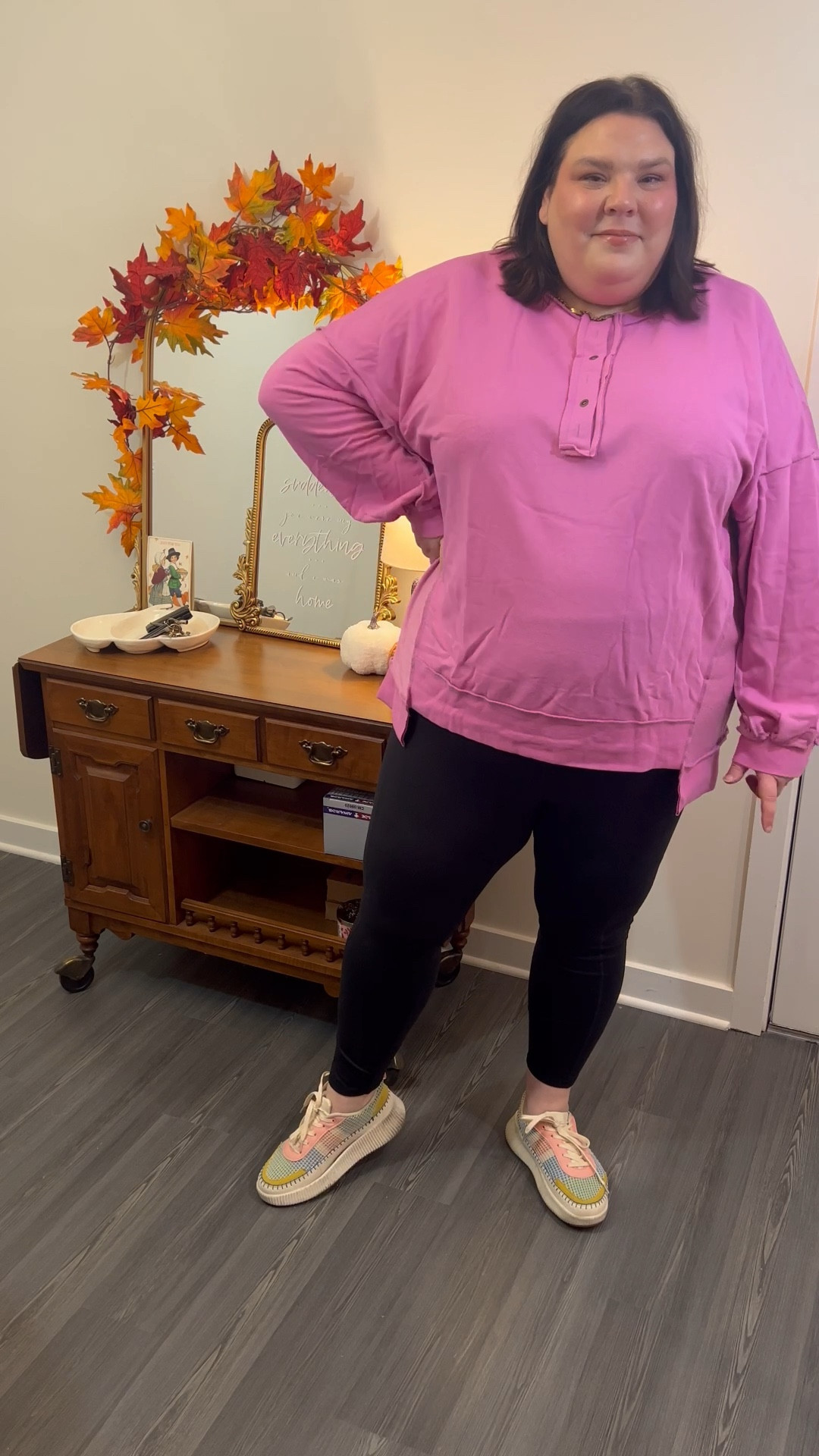 I’ve shared this plus size pullover many times before and for good reason! It is so fun, comes in many colors, and is stocked in up to plus size 5x. I’m in the 4x. I love the button detail and the notches in the hem. This plus size sweatshirt fits like you’ve had it for years - it’s that perfect worn in feel - but is great quality!

#LTKFindsUnder50 #LTKWatchNow #LTKPlusSize