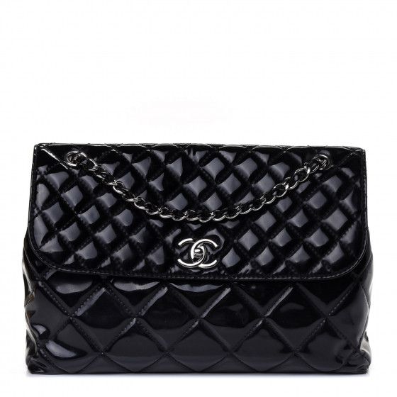 CHANEL

Patent Quilted Jumbo Flap Black | Fashionphile