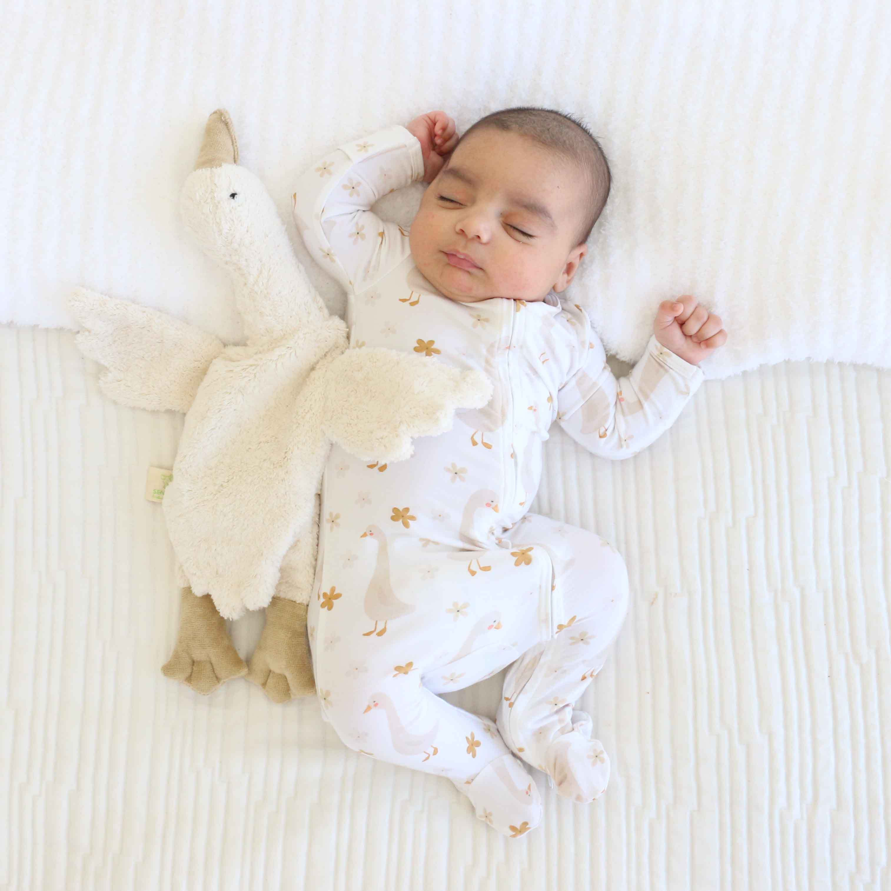 Duck Duck Goose Zipper Footie | Ivory | Caden Lane